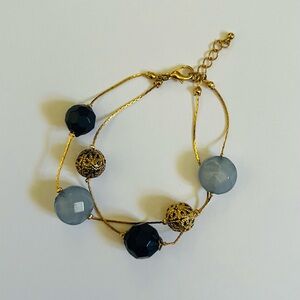 NEW Premier Designs Elegant Gold and Blue Beaded Bracelet✨